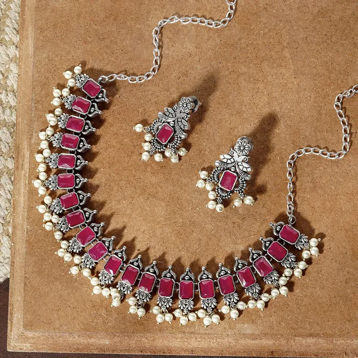 Teejh Silver and Red Serenade Set Teejh Rings