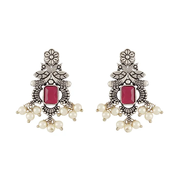 Teejh Silver and Red Serenade Set Teejh Rings