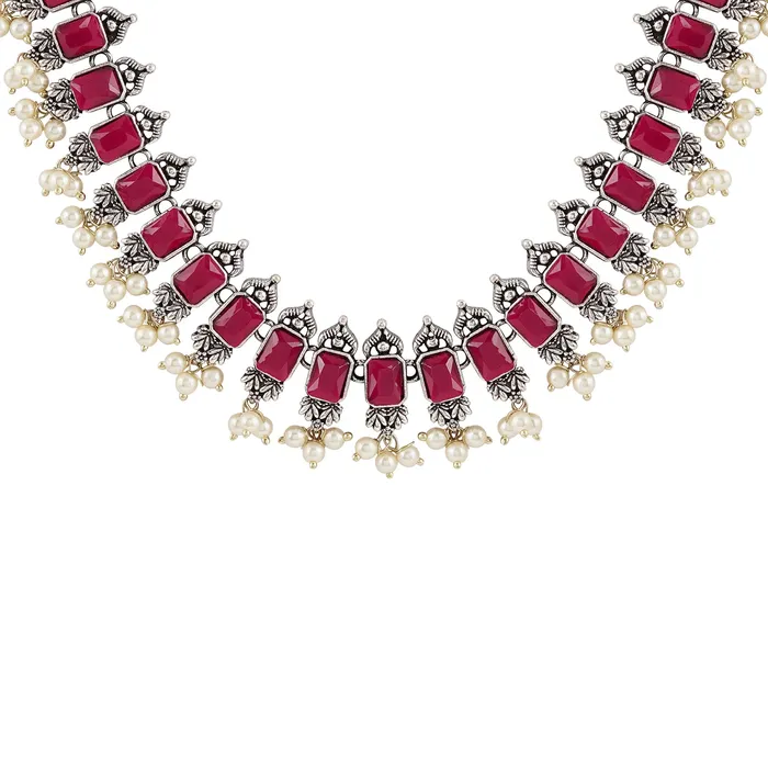 Teejh Silver and Red Serenade Set Teejh Rings