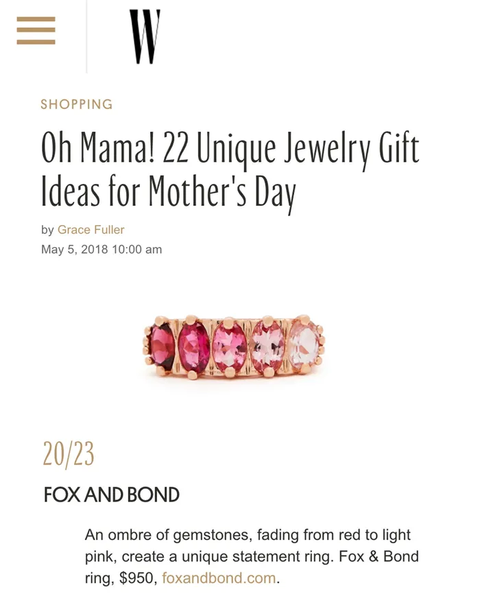 The FB Peony Ombre Ring Fox Bond Originals Rings