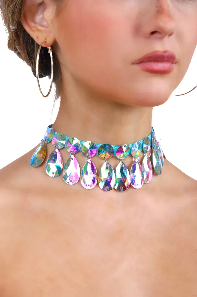 THE LUMI SHOP Blue Iridescent Gem Necklace 30 Necklaces