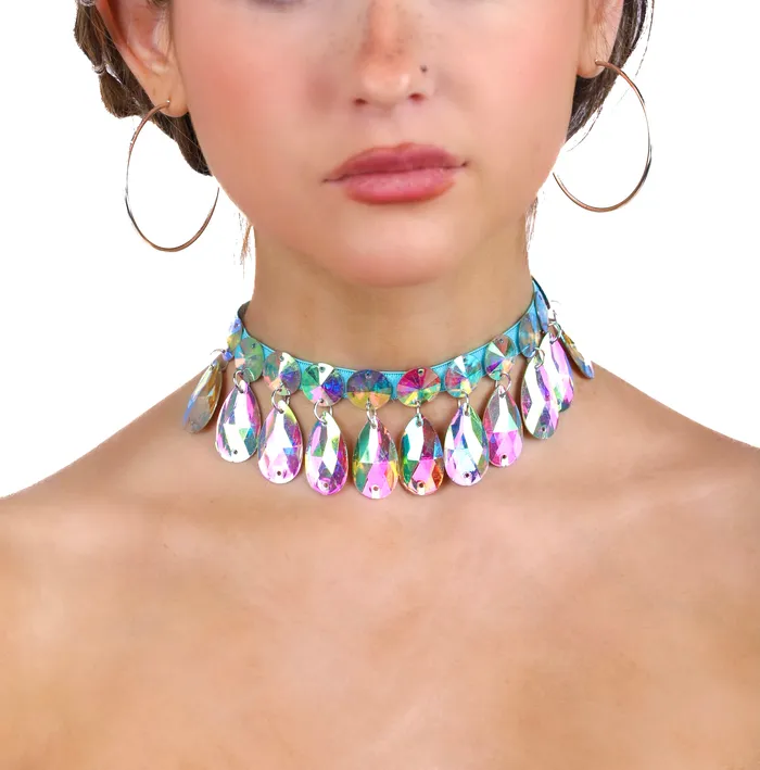 THE LUMI SHOP Blue Iridescent Gem Necklace 30 Necklaces THE LUMI SHOP Blue Iridescent Gem Necklace 30 Necklaces
