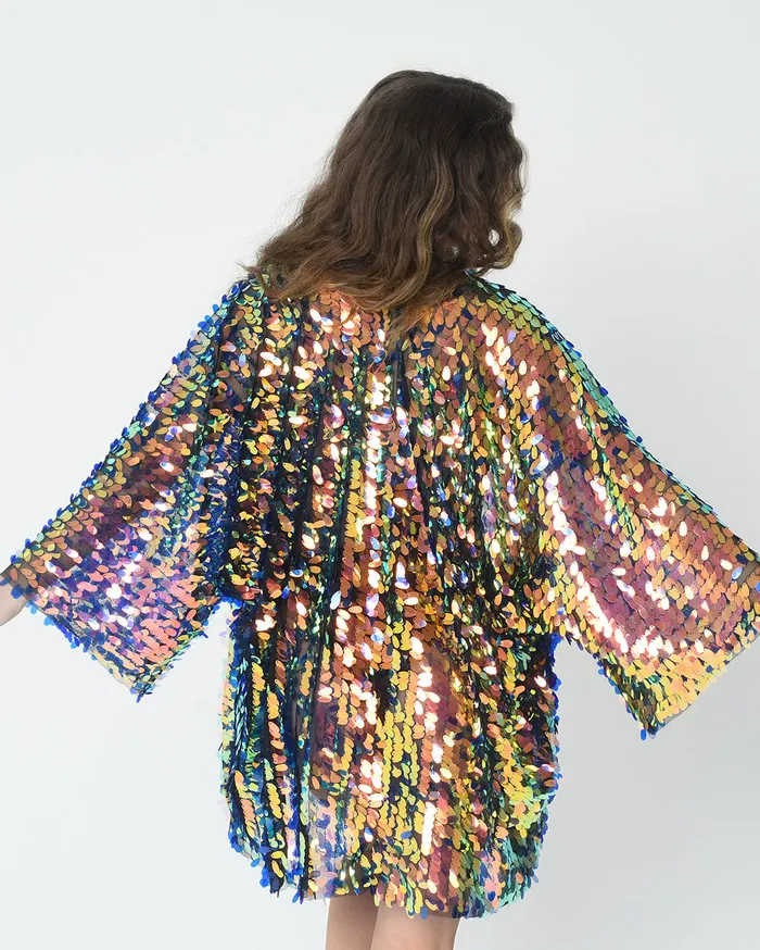 THE LUMi SHOP Disco Sequin Kimono Peacock Earrings
