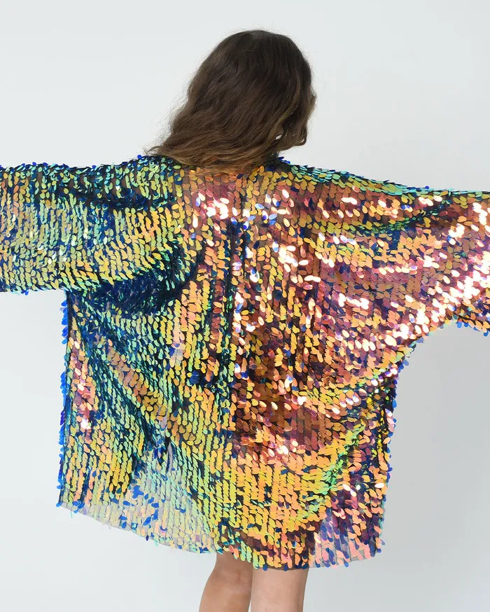 THE LUMi SHOP Disco Sequin Kimono Peacock Earrings