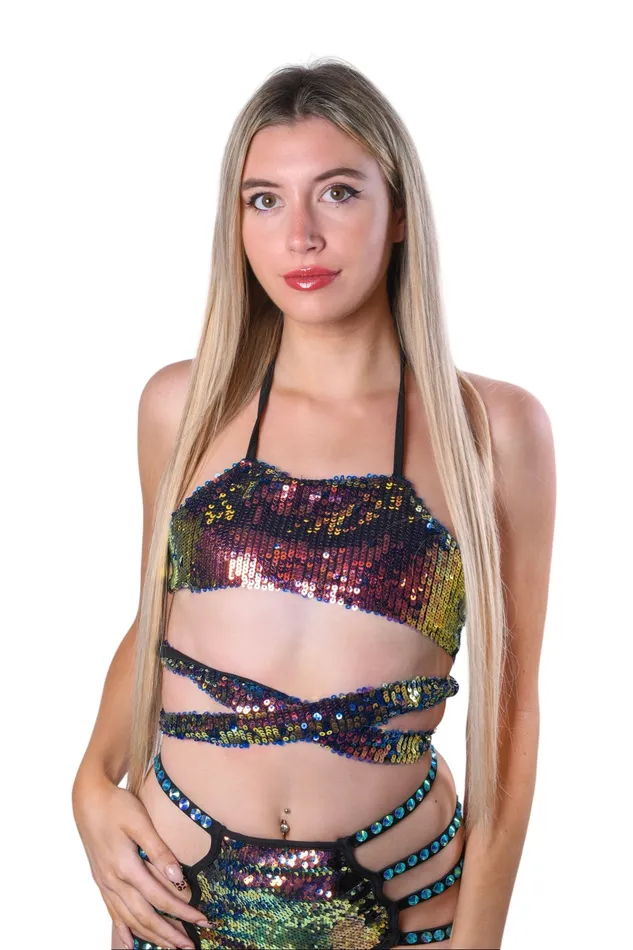 THE LUMI SHOP Earrings Karmic Energy Sequin Tie Top