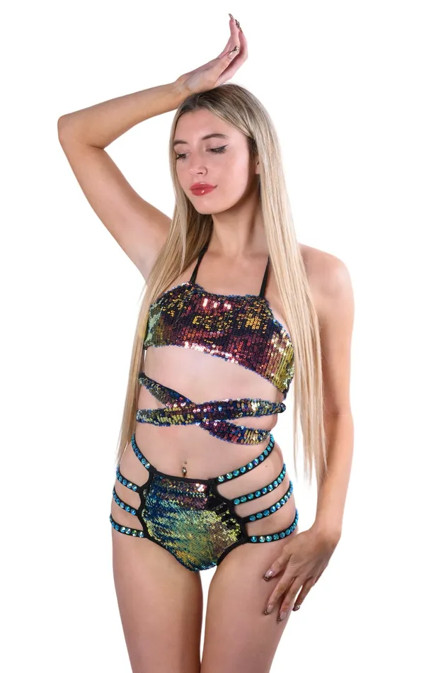 THE LUMI SHOP Earrings Karmic Energy Sequin Tie Top