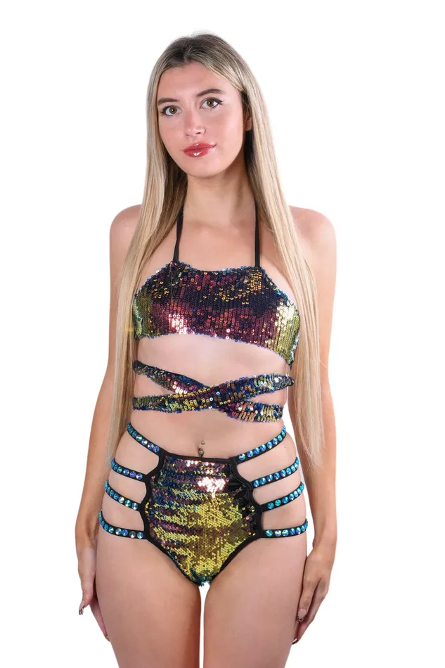 THE LUMI SHOP Earrings Karmic Energy Sequin Tie Top