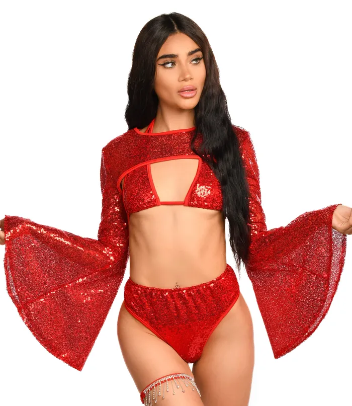 THE LUMI SHOP Earrings Ruby Sequin Goddess Arm Sleeves