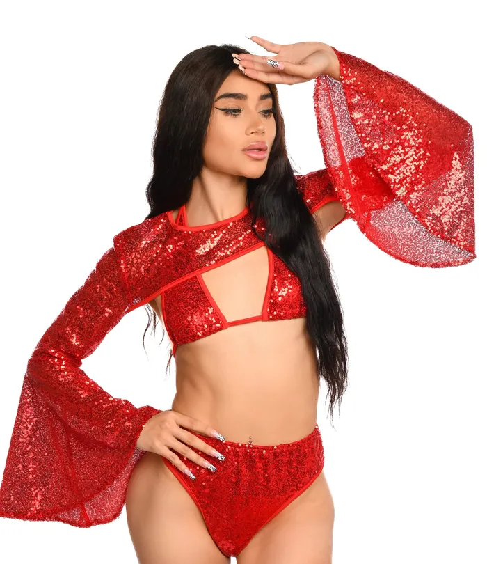 THE LUMI SHOP Earrings Ruby Sequin Goddess Arm Sleeves