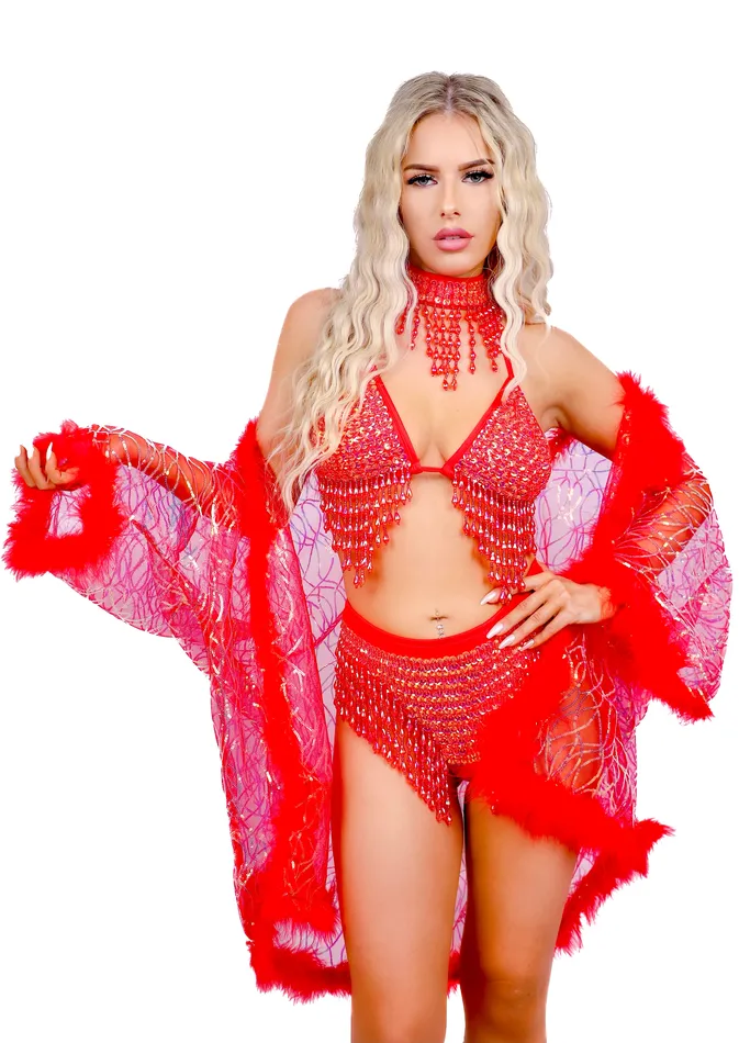 THE LUMI SHOP FULL OUTFIT Ruby Flame Diva 4 pcs Earrings