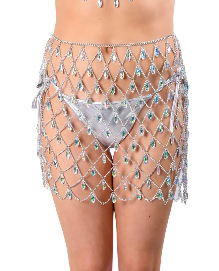 THE LUMI SHOP Goddess Crystal Gem Skirt Earrings