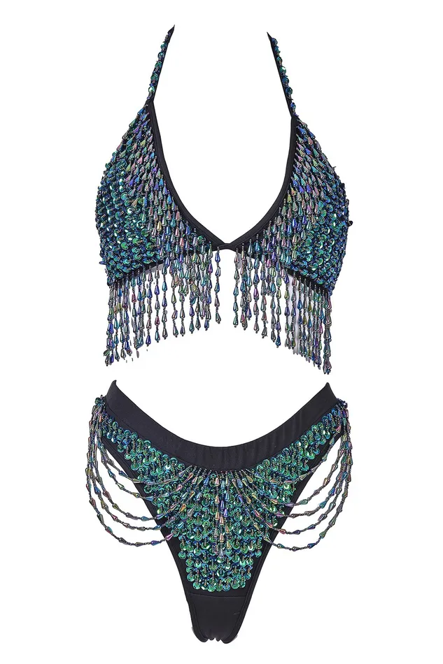 THE LUMi SHOP Hand Stitched Sequin Cheeky Bottoms Chameleon Earrings
