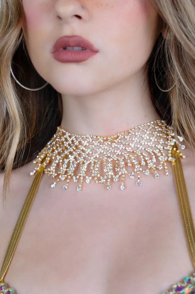 THE LUMI SHOP Necklaces Gold Treasure Rhinestone Necklace THE LUMI SHOP Necklaces Gold Treasure Rhinestone Necklace