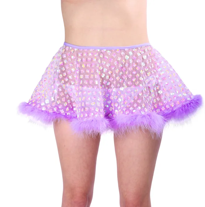 THE LUMI SHOP Rings Lilac Daisy Fuzzy 3D Sequin Skirt THE LUMI SHOP Rings Lilac Daisy Fuzzy 3D Sequin Skirt