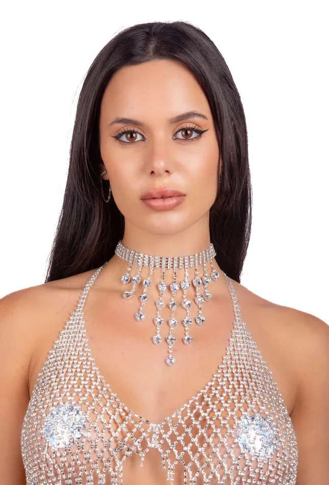 THE LUMI SHOP Silver Cosmic Rhinestone Necklace Necklaces THE LUMI SHOP Silver Cosmic Rhinestone Necklace Necklaces
