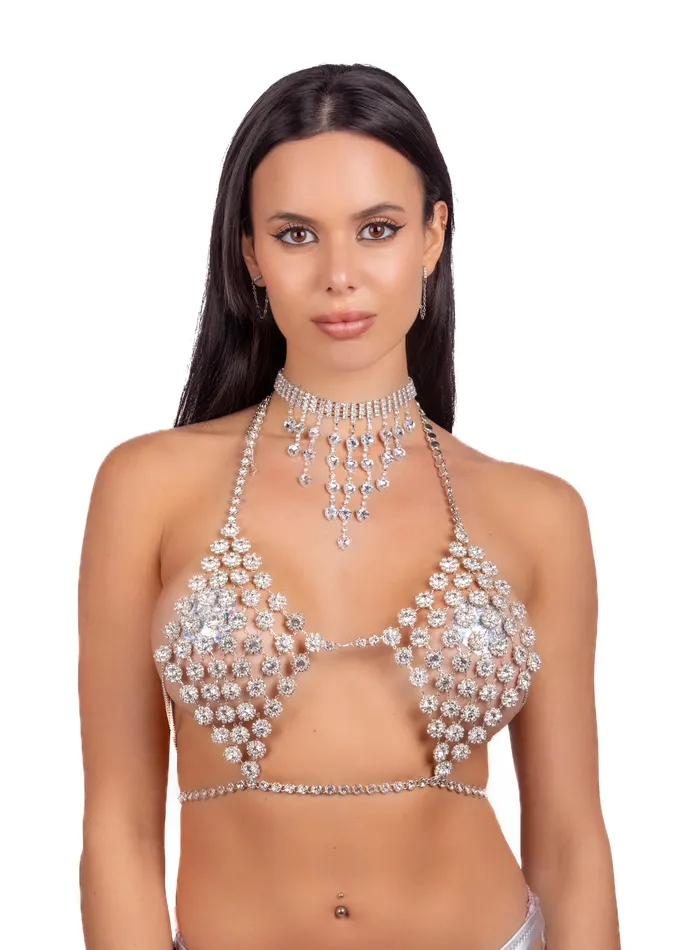 THE LUMI SHOP Silver Cosmic Rhinestone Necklace Necklaces THE LUMI SHOP Silver Cosmic Rhinestone Necklace Necklaces