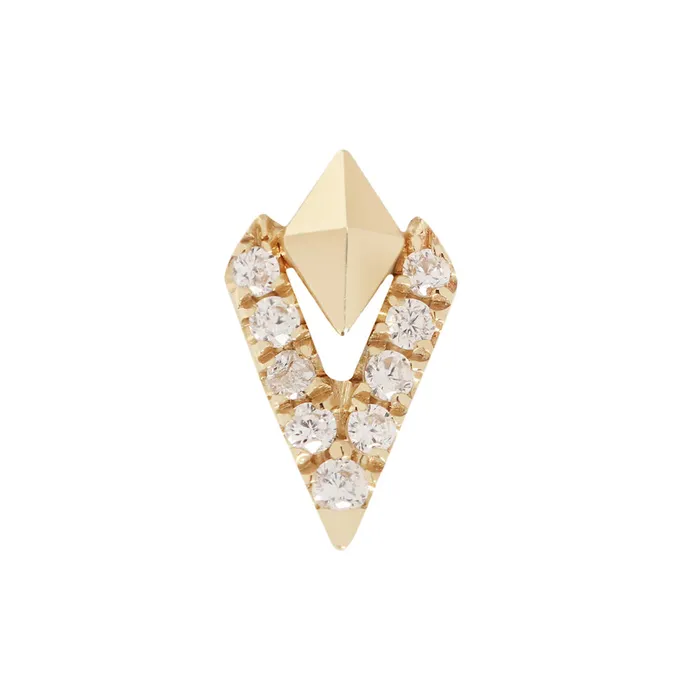 threadless Empower End in Gold with CZs Buddha Jewelry Organics Earrings
