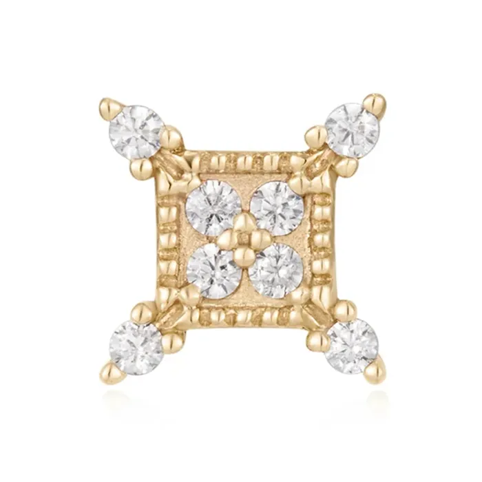 threadless Exiled End in Gold with White CZs Ember Body Jewelry Necklaces
