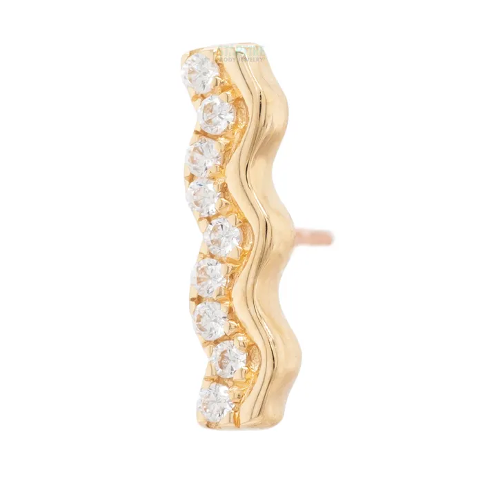 threadless Kameron End in Gold with CZs Junipurr Jewelry Earrings