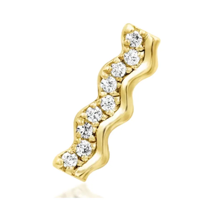threadless Kameron End in Gold with CZs Junipurr Jewelry Earrings