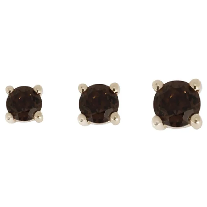 threadless ProngSet Smokey Quartz End in Gold Buddha Jewelry Organics Earrings