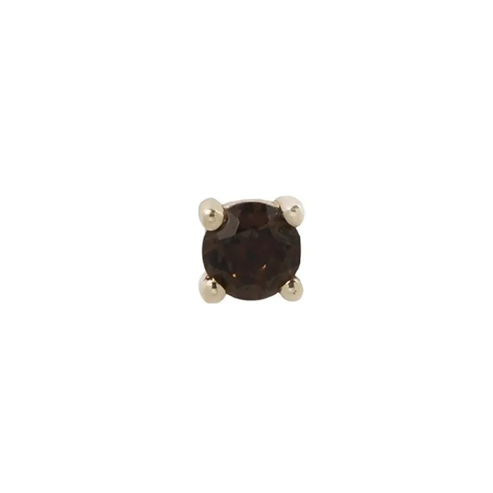 threadless ProngSet Smokey Quartz End in Gold Buddha Jewelry Organics Earrings