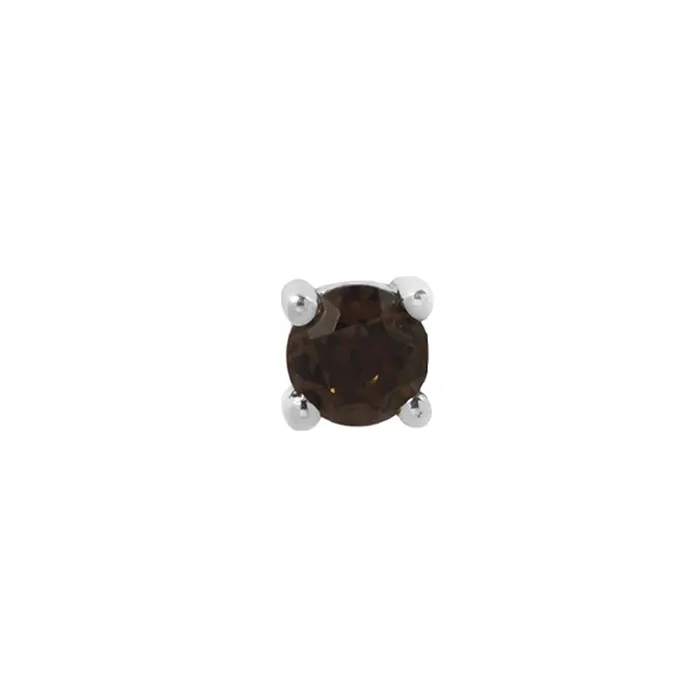 threadless ProngSet Smokey Quartz End in Gold Buddha Jewelry Organics Earrings