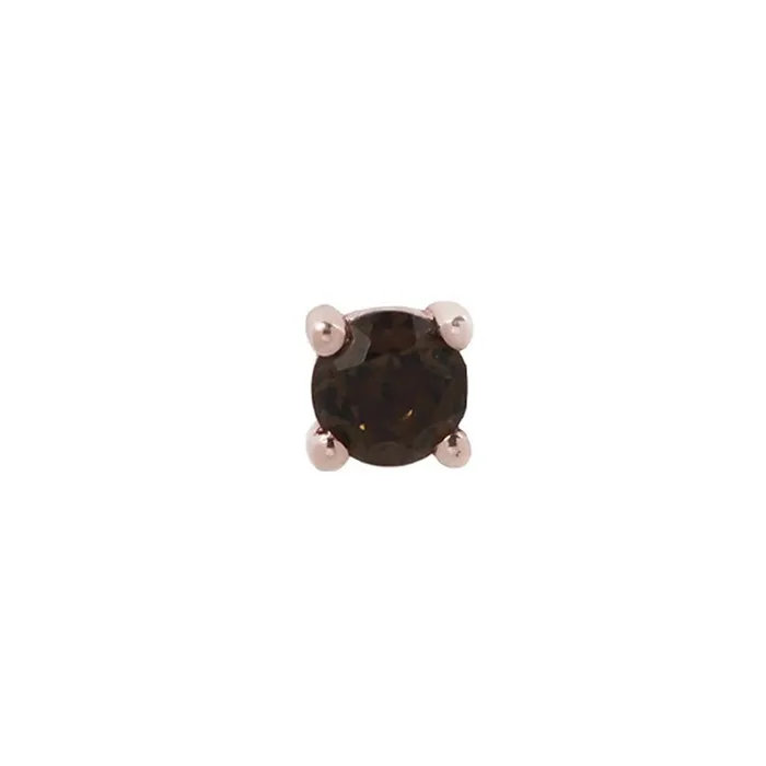 threadless ProngSet Smokey Quartz End in Gold Buddha Jewelry Organics Earrings