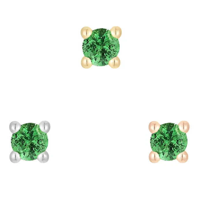 threadless ProngSet Tsavorite End in Gold Buddha Jewelry Organics Earrings