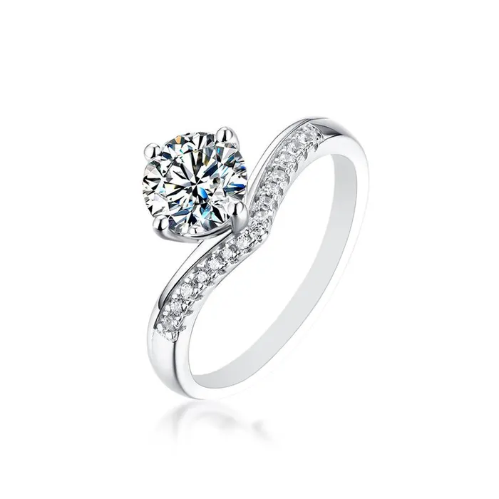vendorunknown Rings Wholesale Womens 3 CT Round Moissanite Ring in S925 Sterling Silver vendorunknown Rings Wholesale Womens 3 CT Round Moissanite Ring in S925 Sterling Silver