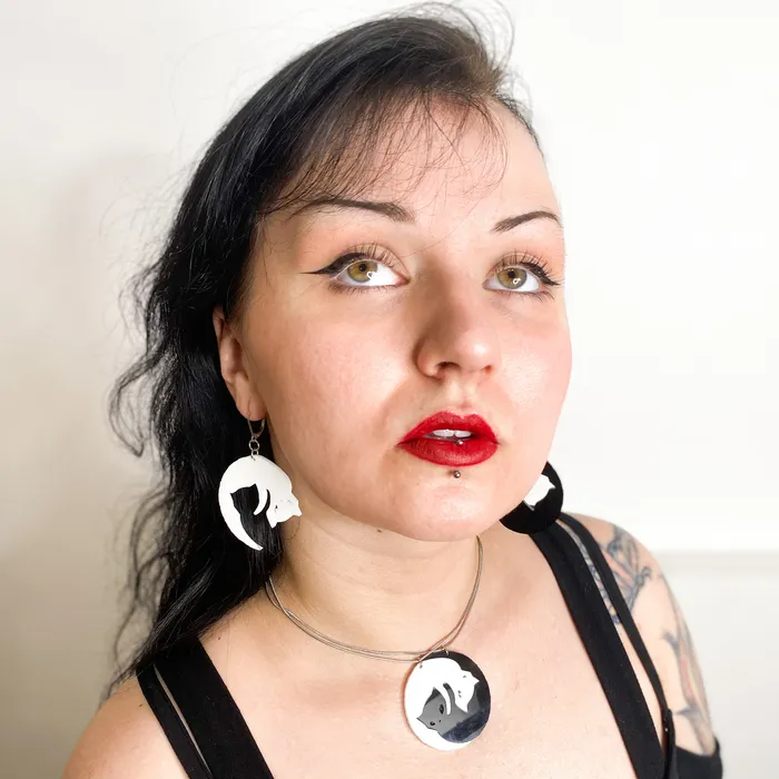VincaUSA Necklaces Last Chance Emily The Strange Yin Yang Cat BFF Necklace set of two