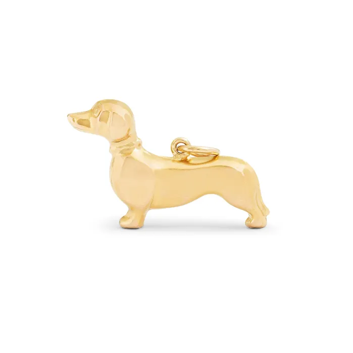 Vintage Earrings English Dachshund 9k Gold Dog Charm