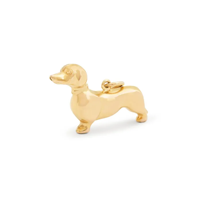 Vintage Earrings English Dachshund 9k Gold Dog Charm