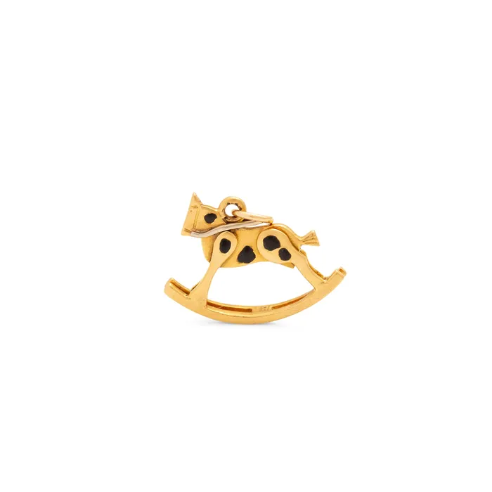 Vintage PreStyled Sets Enamel and 18K Gold Rocking Horse Charm