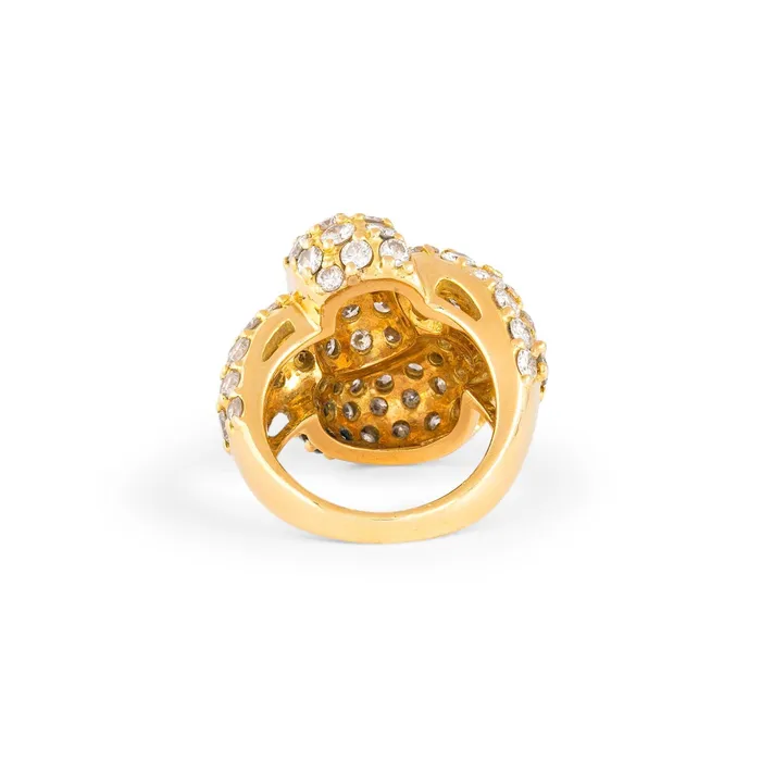 Vintage Rings Diamond and 18K Gold Knot Cocktail Ring