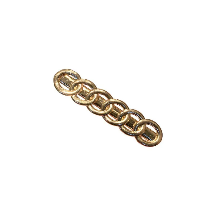 01 H689 Gold Smooth Chain Link Hair Clip Necklaces
