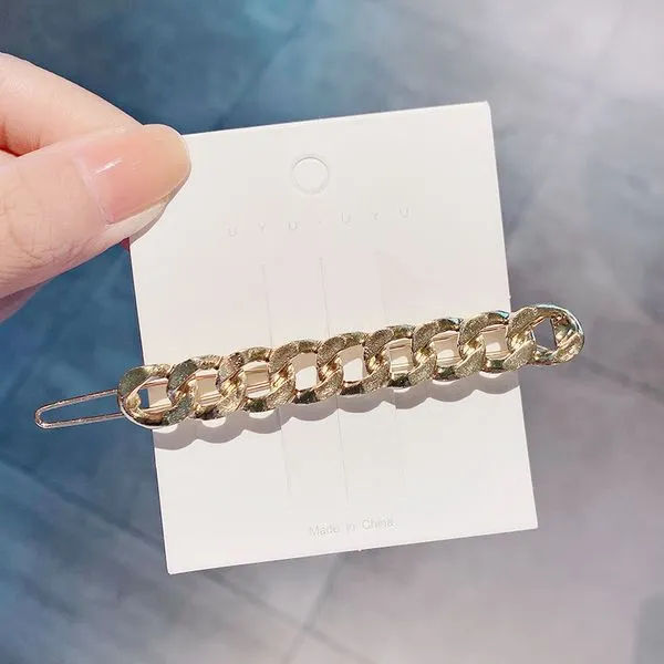 01 Necklaces H686 Gold 9 Rings Chain Link Hair Clip