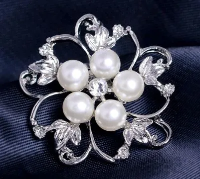 01 Rings F09 Silver White Pearl Pin