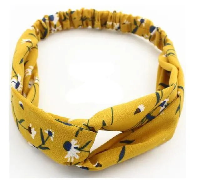 01 Rings H300 Yellow Floral Cloth Hair Band