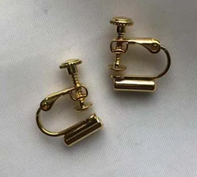 02 Earrings E1033 Gold Clip On Earring Converters For Non Pierced Ears