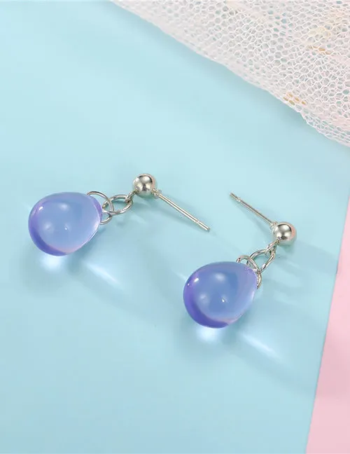 02 Earrings E1511 Silver Lavender Drop Earrings