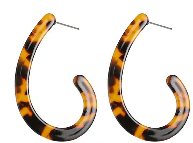 02 Earrings E288 Leopard Print Acrylic Geometric Earrings