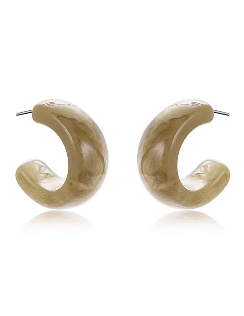 02 Earrings E700 Coffee Semi Circle Earrings