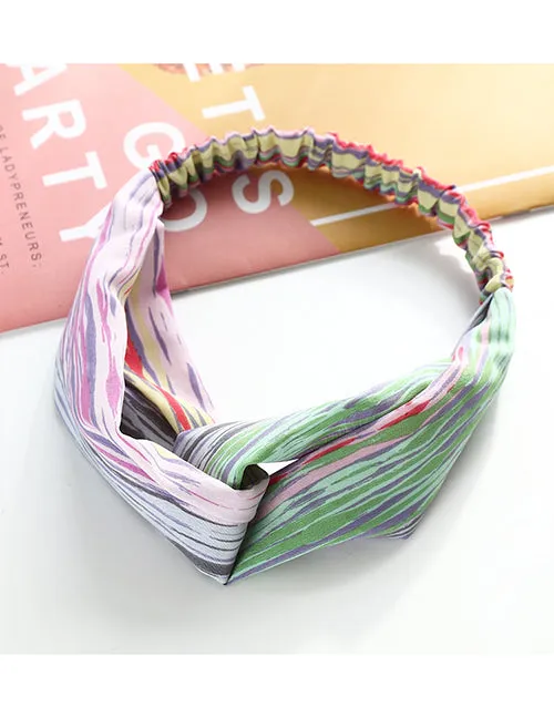 02 H208 Multi Color Stripes Hair Band Rings