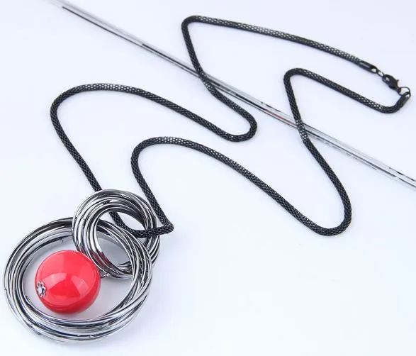 02 Necklaces N68 Red Silver Fashion Necklace with FREE Earrings