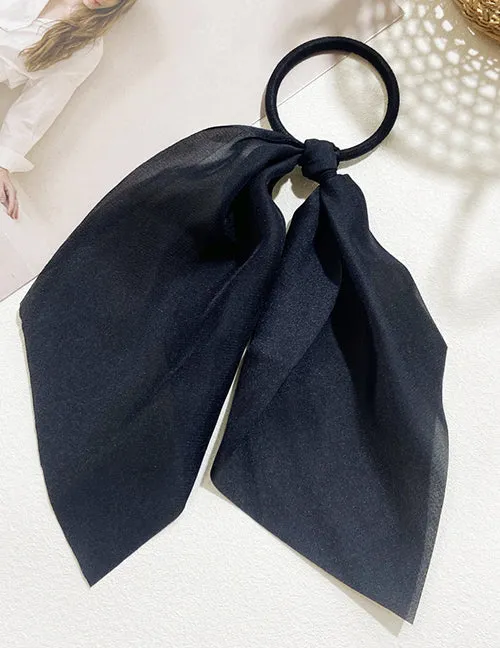 02 Rings H221 Black Bow Hair Tie
