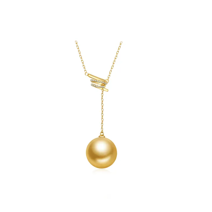 18k Gold Diamond South Sea Golden Pearl Necklace KN00121 Pearly Lustre Necklaces 18k Gold Diamond South Sea Golden Pearl Necklace KN00121 Pearly Lustre Necklaces