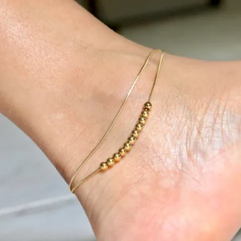 18K GoldFilled Double Layered Anklet Jewelvers PreStyled Sets