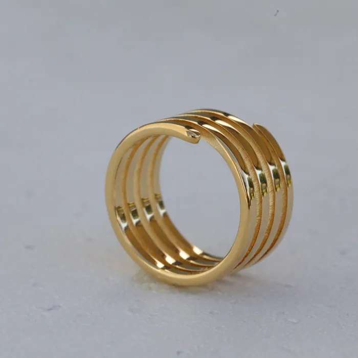 18K GoldFilled Layered Ring Spiral Ring Stackable Rings for Women Jewelvers Rings