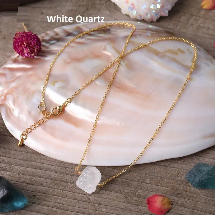 18K GoldFilled Nuggets Stone Necklace Healing Crystal Necklace Jewelvers Necklaces 18K GoldFilled Nuggets Stone Necklace Healing Crystal Necklace Jewelvers Necklaces